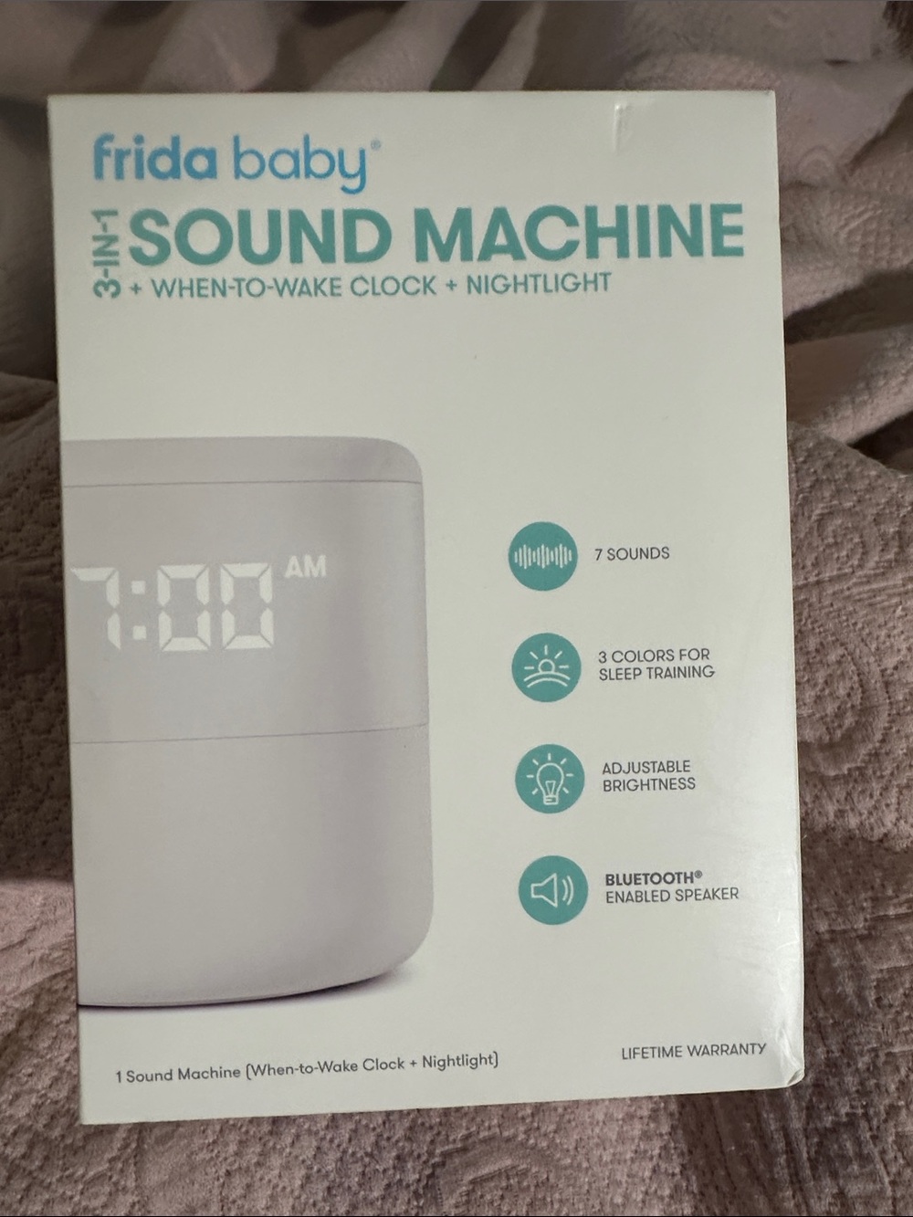 frida baby White Sound Machine with Nightlight and When-to-Wake Clock